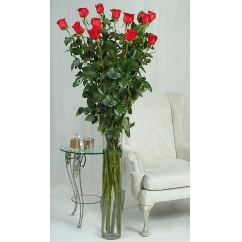 WGVI Quality Thick Weighted Tall Clear Cylinder Glass Vases, 4" W x 24" H, Flower Arrangement Floating Candle Holders Wedding Centerpieces Event Floral Container Tabletop Display Décor, 1 Piece - size: 4"x24"H