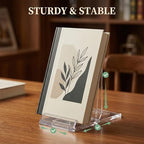 Acrylic Bookends Set – 10 Pieces, Durable Transparent Book Stand for Home & Office, Modern Book Holder Organizers, Space-Saving Design, Clear Color