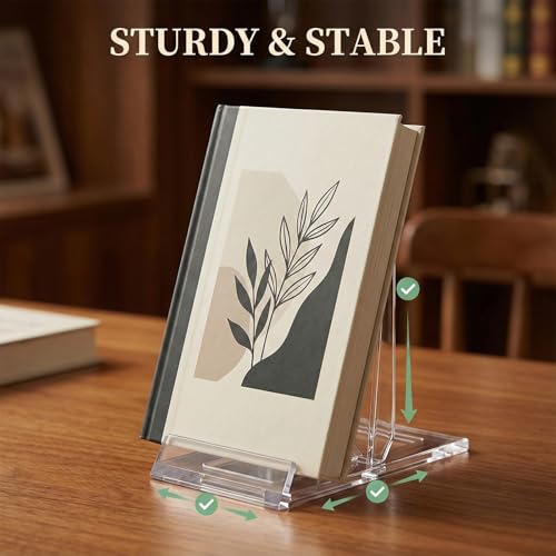 Acrylic Bookends Set – 10 Pieces, Durable Transparent Book Stand for Home & Office, Modern Book Holder Organizers, Space-Saving Design, Clear Color