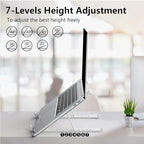 Laptop Stand for Desk, Adjustable Laptop Riser Foldable Portable Laptop Holder, Ventilated Cooling Notebook Stand for 10-15.6” Laptop,Tablet-White - color: White