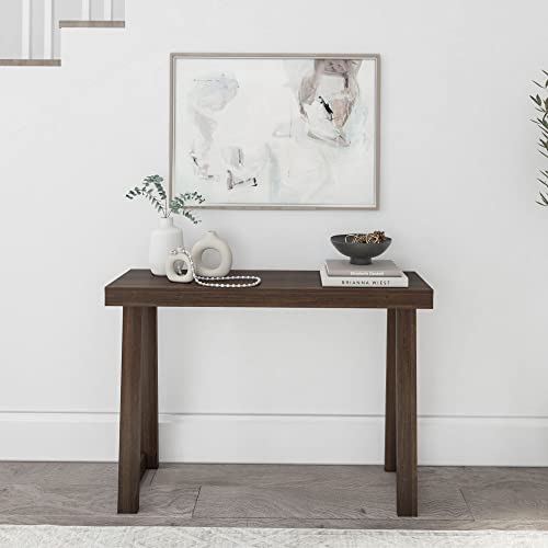 Plank+Beam Solid Wood Console Table, 46 Inch, Sofa Table, Narrow Entryway Table for Hallway, Behind The Couch, Living Room, Foyer, Easy Assembly, Walnut - color: Walnut, size: 46" Console Table