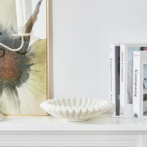 Marble Decorative Bowl, Modern Handicraft Bowls for Home Decor,Jewelry Tray, Decorative Fruit Bowl for Kitchen Counter, Stylish Key Bowl,Christmas Ornament Tray.