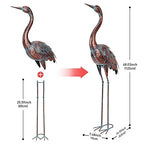 chisheen Outdoor Garden Crane Statues and Sculptures Metal Yard Art Statue for Garden Decoration Large Size - size: L-1PC