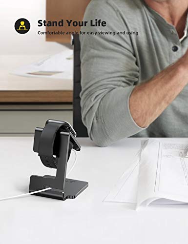 Lamicall Watch Stand for Apple Watch Magnetic Fast Charger - Desk Charging Stand Holder Dock for Apple iWatch Series SE3 SE2 Ultra 3, Series 11 10 9 8 7 6 5(49mm 46mm 45mm 44mm 42mm 41mm 40mm 38mm) - color: 1-Black