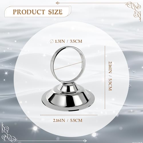 Urban Deco 16 PK Table Card Holder Place Card Holders Steel Card Holders for Photos, Food Signs, Memo Notes, Weddings, Restaurants, Birthday (Silver) - color: Silver