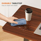 Sweetcrispy Overbed Bedside Table with Wheels, Adjustable Hospital & Home Use Bed Table, Rolling Laptop Table, Mobile Standing Desk, Rust - color: Rust