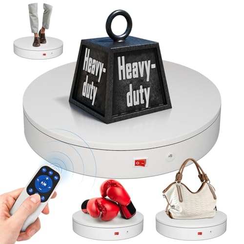 15.8In Remote Motorized Electric Turntable Rotating Display Stand Rotating Platform Photography Turntable motorized lazy susan base giratoria para for Photography,3D Scanner,(Load Range:132~400lbs) - size: 15.8inch/White/400Lbs Load