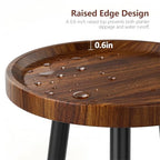 Ekisemio Plant Stand Outdoor Indoor, Mid Century Wood Side Table with Walnut Finish & Raised Edge, Modern Small End Table for Living Room (12.5"x18")