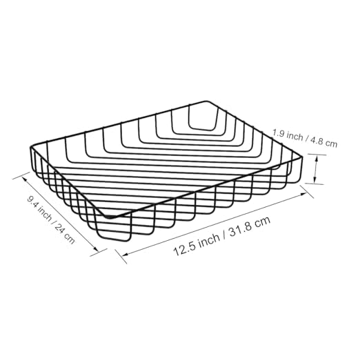 Paper Organizer for Desk Metal Paper Tray Large Capacity Letter Tray File Holder Mail Inbox Storage Organizer Basket for Office Classroom Desktop,12.5" x 9.4" x 1.9",Black - color: Black