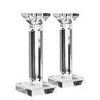 kitCom Crystal Candle Holders Set of 2, 8.27" Tall Crystal Candlestick Holders, Candlestick Holders Taper Candle Holders for Table Wedding Housewarming Gifts Decor - size: 8"