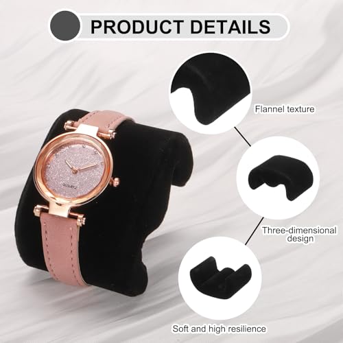 uxcell 2pcs Watch Case Pillows, M Shaped Watch Display Pillow Velvet Watch Cushion Replacement for Watch Bracelet Display Storage Black - color: Black