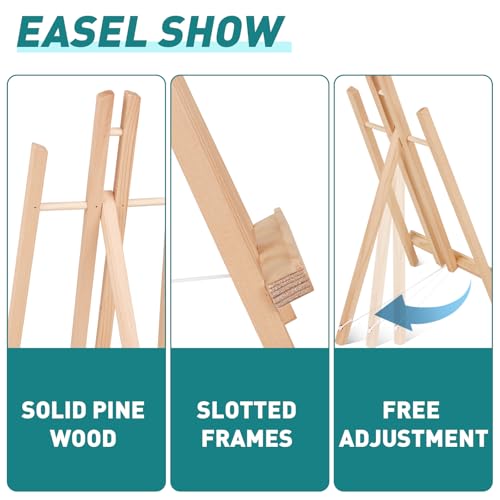 ESRICH 2 PCS 16 Inch Tabletop Easel,Tabletop Easel for Painting Party, Wooden Tabletop Display Easels, Painting Easel for Displaying Canvases, Photos, Display Tripod Holder Stand for Students Kids - style: 16"-2P