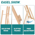ESRICH 6 PCS 16 Inch Wood Easels, Tabletop Easel for Painting,Painting Party, Displaying Canvases, Kids Student Table School Desktop, Portable Canvas Photo Picture Sign Holder - style: 16"-6P