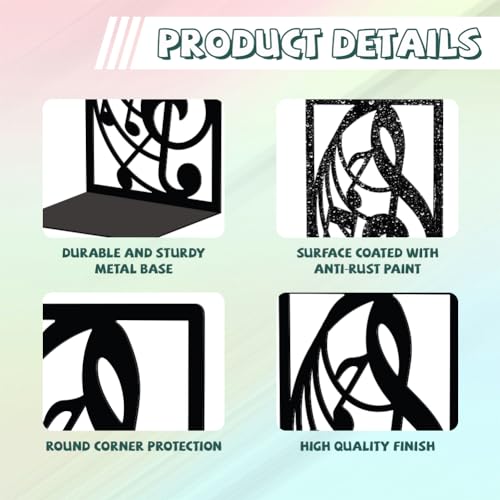 Peacoblue Metal Bookends for Shelves, Modern Decorative Heavy Duty Study Book Support Stoppers for Desk, Shelf, Room 5.3"x4.3"x7.9" Cast Iron Simple Tall Bookends to Hold Books, 1 Pair (Musical Note) - color: Musical Note