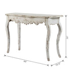 WILLIAMSPACE 46" Farmhouse Console Table, French Country Wooden Hallway Table, Unique Retro Entryway Table Long Accent Sofa Table for Living Room Bedroom, Slimline Whitewash Console Table - color: 46" Farmhouse Console Table