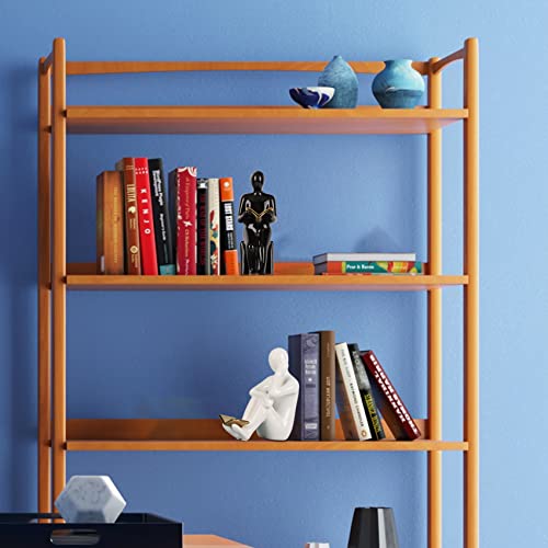 XINGYAN Elegant Ceramic Bookends - Black & White Reading Statues with Gold Accents - Sophisticated Decor for Shelves and Home(Gold Book)
