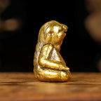 CHOVY Retro Handcrafted Meditating Sloth Statue - 100% Solid Brass Seated Sloth in Thoughtful Pose, Vintage Style Collectible Art Piece for Home & Office | Unique Gift for Nature Lovers - style: Meditating Sloth