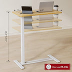 SANODESK Medical Adjustable Overbed Bedside Table with Hidden Casters, Pneumatic Mobile Laptop Computer Standing Desk Cart with Tray, Hospital and Home Use(31.5" W x 17.7" D, Maple) - color: Maple, size: Large