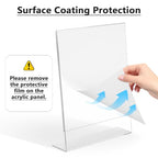 MaxGear 6 Pack Acrylic Sign Holder 8.5 X 11, Plastic Paper Holder With Vertical Slanted Back, Picture Photo Frames Display Stand Flyer and Document Organizer for Office Desktop Use