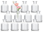 12Pcs Bud Vases,Clear Glass Bud Vase,Living Bud Vases Bulk,Mini Flower Vases,Small Vases for Flowers Centerpieces Home Living Room Office Table Decor (2 x 2.8 in)