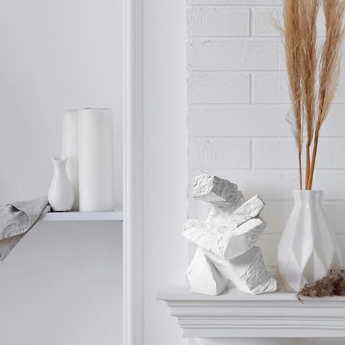 Statues for Home Decor, Tai Chi White Sculptures Home Decor Sumo Resin Figurine Abstract Art Unique for Living Room Office Shelf Side Table Entryway Decorations Eclectic Gamer Dancer Men Gifts