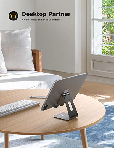 Lamicall Tablet Stand, Tablet Holder for Desk - Multi-Angle Adjustable Tablet Desktop Dock Gifts, Compatible with iPad Pro 11, 12.9, Air, Mini, Fire HD, Galaxy Tab, and Other 4-13" Tablets, Black - color: Black