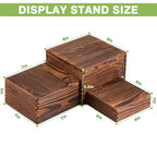 3 Pack Wood Cake Cupcake Stand Buffet Risers, Wooden Display Stand Wood Display Riser, Square Food Display Risers for Party Wedding Birthday Home (6" 7" 8") - color: Brown 3pcs (6" 7" 8")