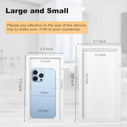 Bathroom Tray, Small Vanity Tray Silicone Soap Dish Sponge Holder Kitchen Sink Organizer Bathroom Accessories for Countertop, Toilet, Shower, 2 Pack, White - color: White, size: 2-Pack (7.9" x 4.0")