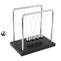 Fun Science Physics Toys Black Large Newton's Cradle Pendulum Balance Balls 5 Beads Perpetual Motion Desk Toy Wooden Base Balance Balls for Office and Desk Decorations