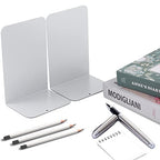 MSDADA Bookends, 4 Pairs/8pcs, White Metal, Modern Minimalist Style, Office & Book Shelves - color: White