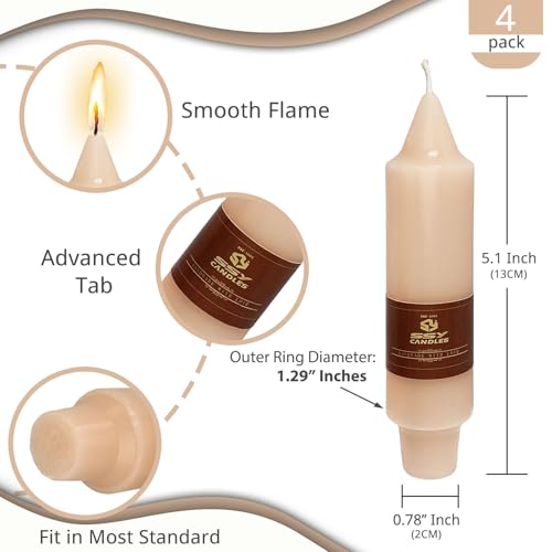 NJAO HOO Brown Short Taper Candle 5 Inch Candlesticks Unscented Dripless Gradient Colored Tapered Candle Set for Home Decor Wedding Party Dinner Candles, 4 Pack - color: Brown Gradient, size: 5 In