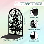 Peacoblue Metal Bookends for Shelves, Modern Decorative Heavy Duty Study Book Ends Stoppers for Office, Desk, Shelf, Room 5.3"x4.3"x7.9" Cast Iron Simple Tall Bookends 1 Pair (Christmas Tree) - style: Christmas Tree