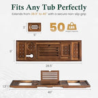Bamboo Bathtub Tray, Bath Caddy with Wine Glass Holder, Phone Dock & Book Stand | Hands-Free Reading & Ultimate Spa Relaxation Experience-Brown - color: Modern Brown Bamboo
