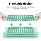 Mini Ice Cube Tray for Freezer: FDDBI Small Ice Trays for Freezer with Bin - 117×4PCS Easy Release Nugget Ice Tray - Crushed Ice Tray with Container - color: Green
