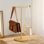 niffgaff 2 Pack 15‘’-24‘’ T Bar Purse Display Stand Tabletop: Adjustable Height Handbag Holder, Countertop Hanging Rack for Long Necklace Scarf Lanyard, Gold - color: Gold