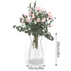 DARENYI Clear Glass Vase for Centerpieces, Home Decor, 8 inch Tall Large Opening Glass Flower Vase for Bouquet, Shelf, Centerpiece, Living Room, Office, Wedding or Gifts - size: 3.34" Dia 8" H