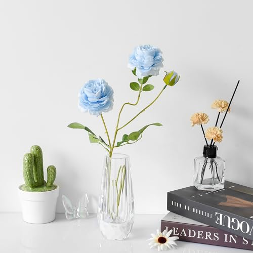 Crystal Flower Bud Vase Decorative Vase for Home or Dinner Table Outline Dimensions W3.1 x H7.1 with Gift Box - size: 8x18cm