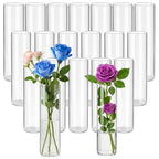20 Pcs Glass Cylinder Bud Vases for Centerpieces, H: 7.15" x D: 1.85", Birthday Party Wedding Centerpiece Table Decorations, Home Decor, Small Cylinder Living Bud Vases in Bulk for Flowers - size: 7.1*1.8*1.8inch
