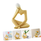 PRETYZOOM Minimalist Abstract Thinker Vase Ceramic Flower Pot for Home Decor Tabletop Decoration Modern Living Room and Office