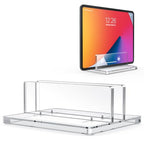 OMOTON Vertical Laptop Stand for Desk, Acrylic Laptop Holder Desktop Clear Adjustable Dock for MacBook Pro Air, HP, All Gaming Laptops up to 17” (Clear, Single Slot) - size: Single-Clear