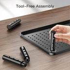 HUANUO Monitor Stand for Desk, Computer Monitor Stand Height Adjustable, Monitor Riser for 2 Monitors, Laptop Stand for Desk, 2 Pack, Black