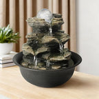 Spinning Orb Rock Cascading Tabletop Fountain, Zen Meditation Indoor Waterfall Feature with LED Light for Home Office Bedroom Relaxation - color: 8 3/10"