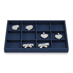 12 Grids Microfiber Jewelry Tray Bracelet Tray Bangle Tray Jewelry Display Tray Stackable Jewelry Trays for Bracelet Bangle Holder Watch Earring Brooches Display Tray (Blue) - color: Blue, size: 12 Grid
