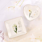 Personalized Birthday Flower Jewelry Tray - Custom Ring Holder Dish with Name for Women Mom Engraved Birth Month Flower Jewelry Tray Gifts for Wife Her Christmas Birthday Anniversary - color: Style 2