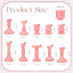 Mumufy 10 Pcs Glass Crystal Taper Candle Holders Clear Glass Candlestick Holder Fit 0.8 Inch Candles Crystal Decorative Candle Stand Centerpiece Table Wedding Dining Party (Classic,Cream Pink) - color: Cream Pink
