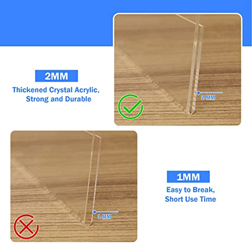 Acrylic Sign Holder 8.5 x 11 Horizontal 6 Pack Slant Back Acrylic Stands for Display Plexiglass Clear Acrylic Display Stands for Ad Frame, Picture Photo Frames, Promotions, Restaurants, Office - size: Horizontal 6 Pack 11x8.5''