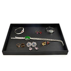Oirlv Black Leather Jewelry Display Flat Tray Perfume Accessories Trinket Watch/Earring/Ring Storage Organizer - style: P01701