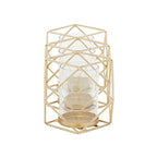 Deco 79 Modern Metal Solid Candle Holder, 15" x 5" x 5", Gold - size: 15"L x 5"W x 5"H