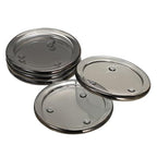 OwnMy 5PCS Glass Pillar Candle Holders Set - 3 Inch Glass Pillar Candle Plates, Round Candle Stand Base Clear Candle Plates and Trays for Wedding Dining Table Centerpieces, Grey