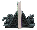 Ebros Gothic Roaring Gargoyles with Celtic Floral Knotwork Bookends Figurine Set in Rooftop Sculptural Design 7" High Medieval Renaissance Architectural Goth Decor Resin Sculptures Gargoyle Statue